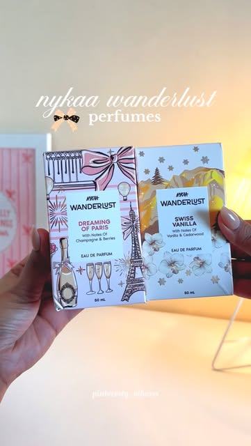 #Nykaa Wanderlust Dreaming Of Paris Reel by @pinteresty_vibesss - Nykaa never fails to impress with it's perfume range💖
I'm obsessed with these two
- Dreaming of Paris with notes of Berries & champagne🍓🥂
- Swiss