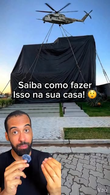 #Home Fly Architecture Entertainment Reel by @celletotech (verified account) - 🚁 Usei IA para criar esse efeito cinematográfico: um helicóptero levanta uma lona gigante e revela a casa por baixo.
O interessante é que esse tipo