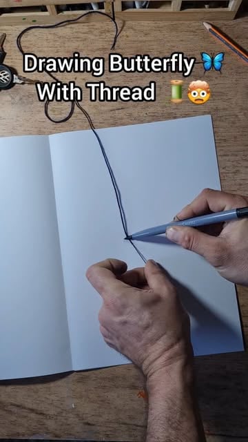 #Drawing Reel by @condsty (verified account) - Drawing Butterfly 🦋 with Thread 🧵