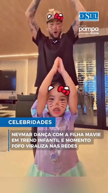 #Dançando Reel by @radiopampapoa - 🕺 Um vídeo de Neymar Jr. dançando com a filha Mavie encantou os fãs nas redes sociais nesta semana. Nas imagens, o jogador participa da trend infanti
