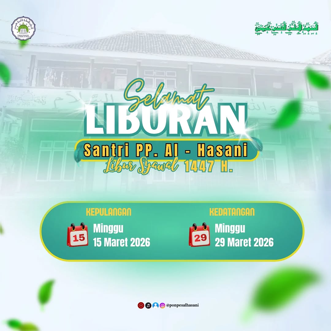 Kami berharap,Selama masa liburan, santri diharapkan tetap menjaga akhlak, adab, serta istiqomah dalam melaksanakan ibadah di rumah bersama keluarga. #mudiklebaran #balikkampung #liburanlebaran #rama