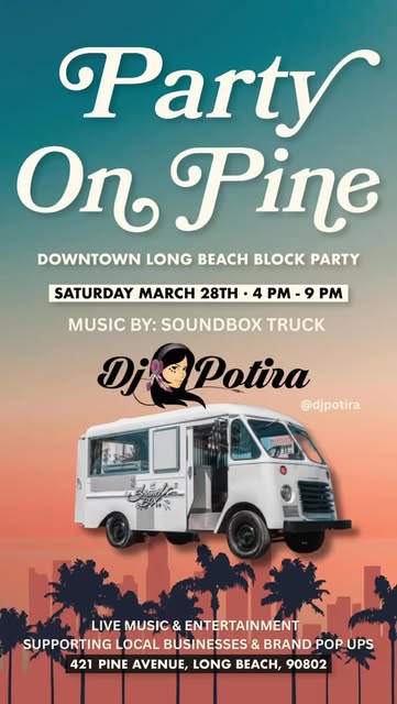 #Events In Long Beach This Weekend Reel by @djpotira - πΆ Party on Pine πΆ
Long Beach, we're bringing the vibes to the streets! π΄β¨
Join us for an evening of music, community, and local culture in Downtow