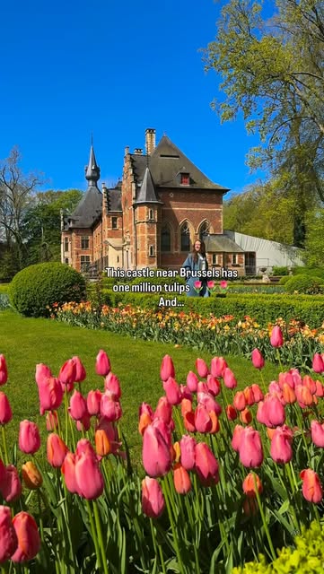 #Bruxelles Reel by @veggiewayfarer (verified account) - Spring in Belgium 🌷
Looking for a nice little day trip from Brussels? Starting the first week of April you can head to this castle near Brussels for