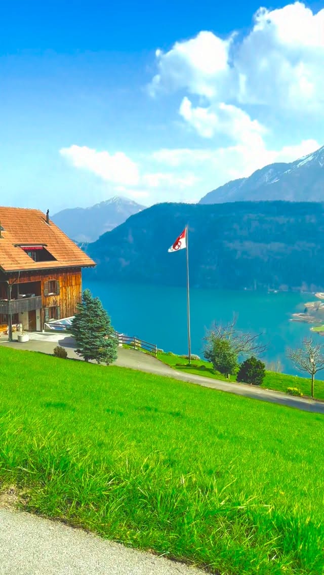 Switzerland 🇨🇭 🌱🏡🌳🌲🖼️🌞🏞️🏔️ Alpnachstad 📍 #bagheriswisstour #baqir_jafari______sinswitzerland #vistswiss #vistswitzerland #exploreswiss