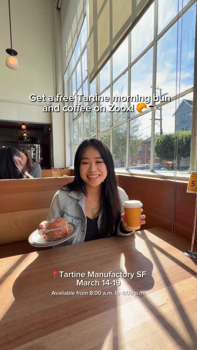 Hi, San Francisco! We’re back for another collaboration with @tartinemanufactory. Download the Zoox app to join our waitlist and get a free coffee and pastry on us. First-come, first-served while supp