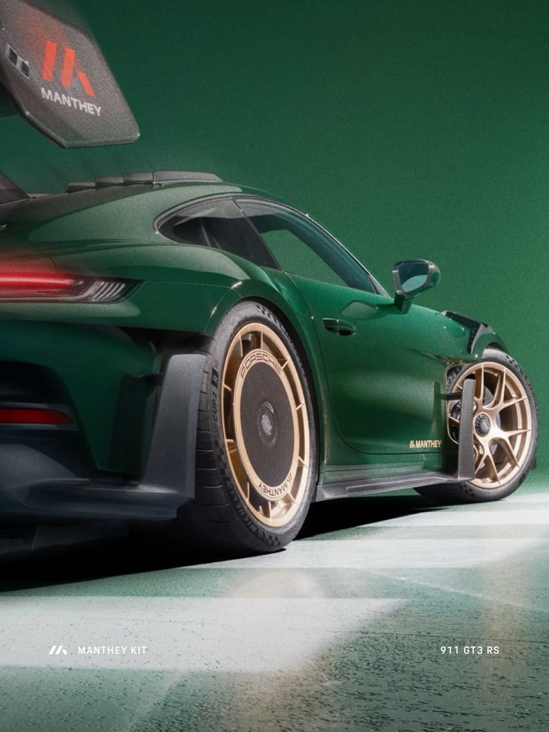 Every detail, engineered for more. Racetrack technology meets road approval. With a complete aero package, plus semi-active suspension and high-performance break components, the Manthey Kit for the 9