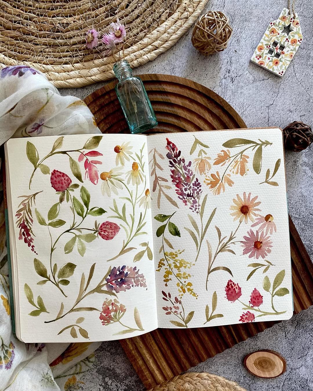 Spring's gentle touch in my sketchbook! #watercolorfloral #floralpainting #sketchbook