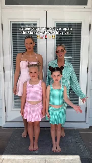 #Beach Reel by @kristinnicolemiller_ (verified account) - Built-in besties, matching like it's 2003 👯‍♀️Comment "BEACH" and we will send you all the outfit 🔗s!! Who else grew up loving marykate and ashley?!