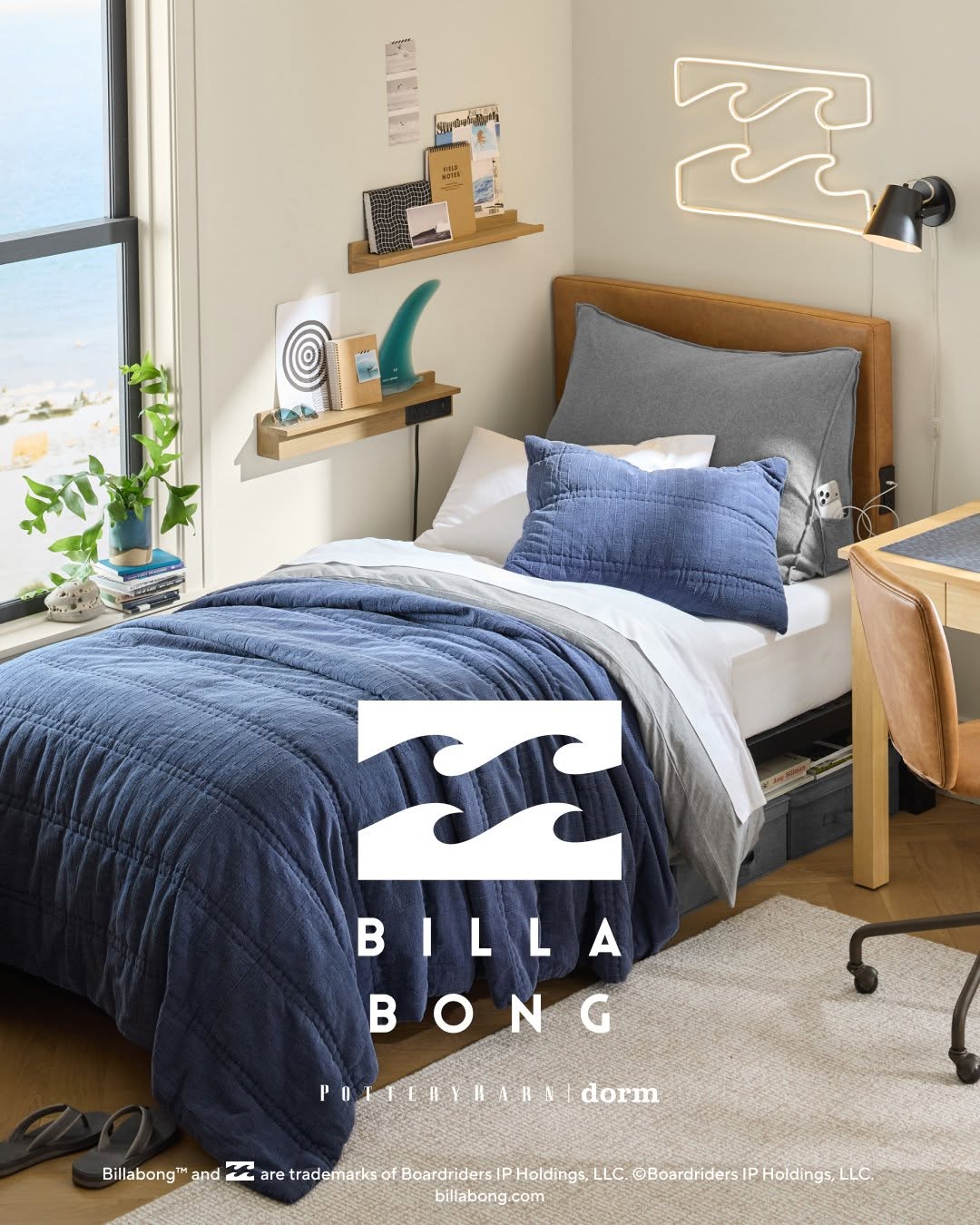 Introducing @billabong for dorm life ☀️🌊 Tap the link in our bio to shop the new collection! #lovemypbdorm