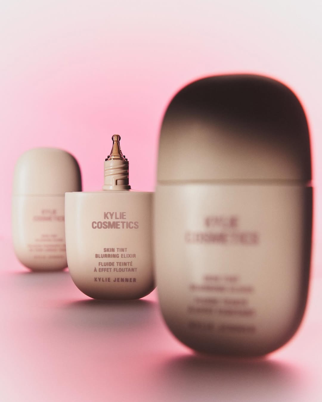 effortless spring skin 🩷 skin tint blurring elixir + brush 03 available at kyliecosmetics.com and @ultabeauty!