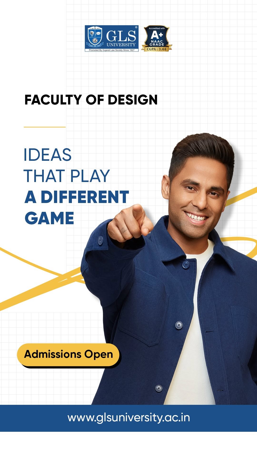 See closely. Create constantly. Shape the shift in the world. With the University of New Thinking, design the disruption. GLS Faculty of Design Admissions Open. #FacultyOfDesign #GLSU