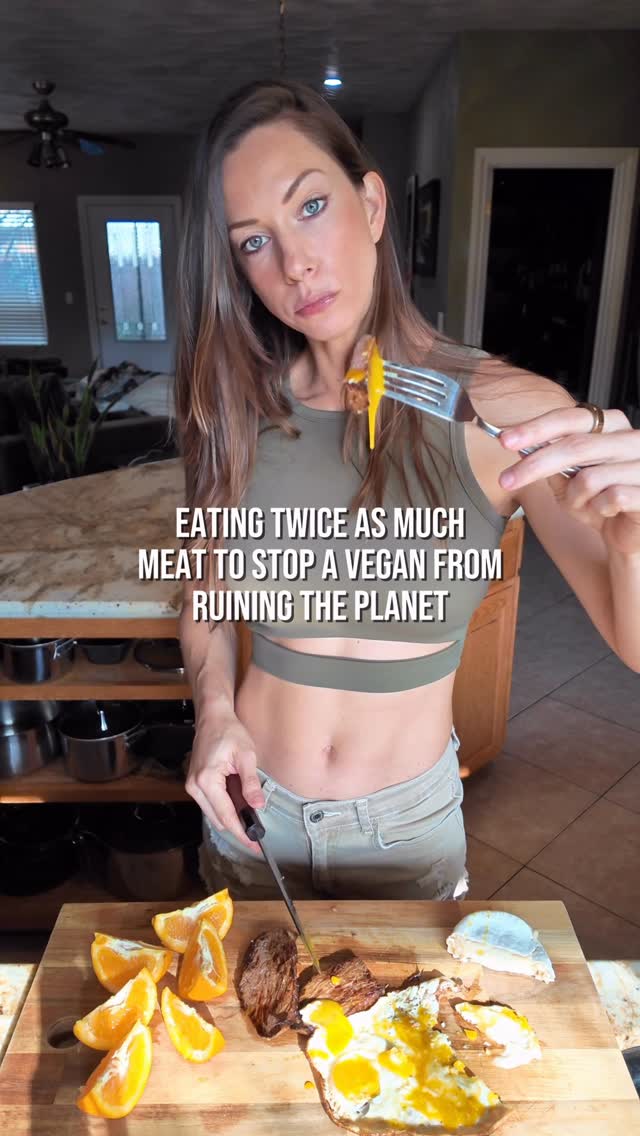🥩 Just doing my part to save the planet. #eatmeat #vegan #carnivore #savetheplanet