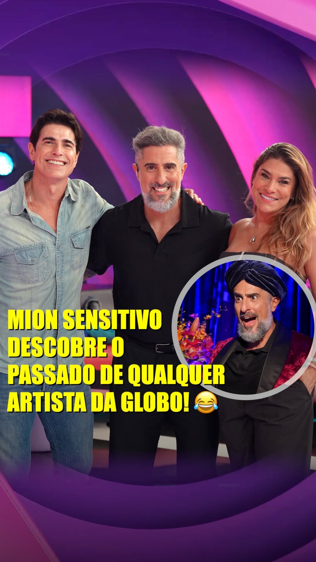 UAAAAAH!!! 🔮✨ Cada grito é uma revelação do Mion Sensitivo 😂😂😂 Desculpa os sustos, @priscilafantin e @reynaldogianecchini! Me diverti demais com vocês no #Caldeirão!