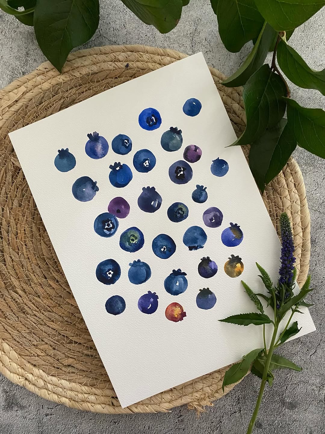 Just been seeing mega blueberries everywhere at the supermarket lately, had to paint them 🙂