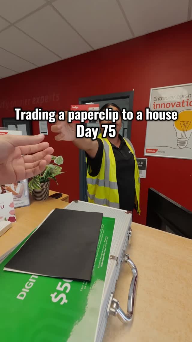 day 75: trading a paperclip to a house I knew there was good news coming, I had a feeling!! this is very exciting, so many new pathways and opportunities opening up rn! dream scenario would be to get