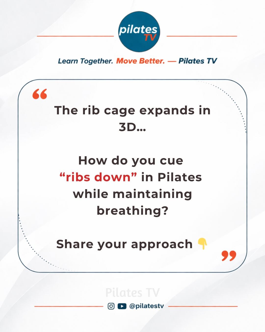 Many instructors use the “ribs down” cue to improve stability. However, when over-applied, it can limit rib cage mobility and breathing. Instead of creating true core stability, this may lead to unne