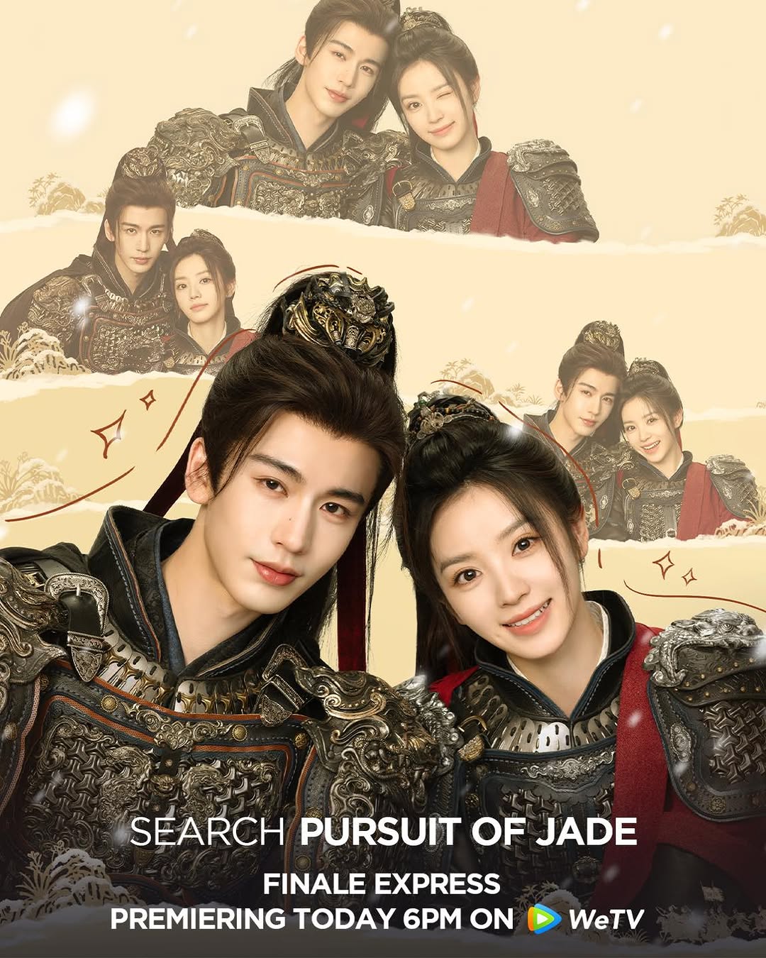 🔔Finale Express Alert! #PursuitOfJade Episodes 37-40 drop today at 6 PM (GMT+8) on WeTV. Can’t wait anymore? Don’t. Jump straight to the finale tonight. ✨Starring #ZhangLinghe #TianXiwei (Listed in n