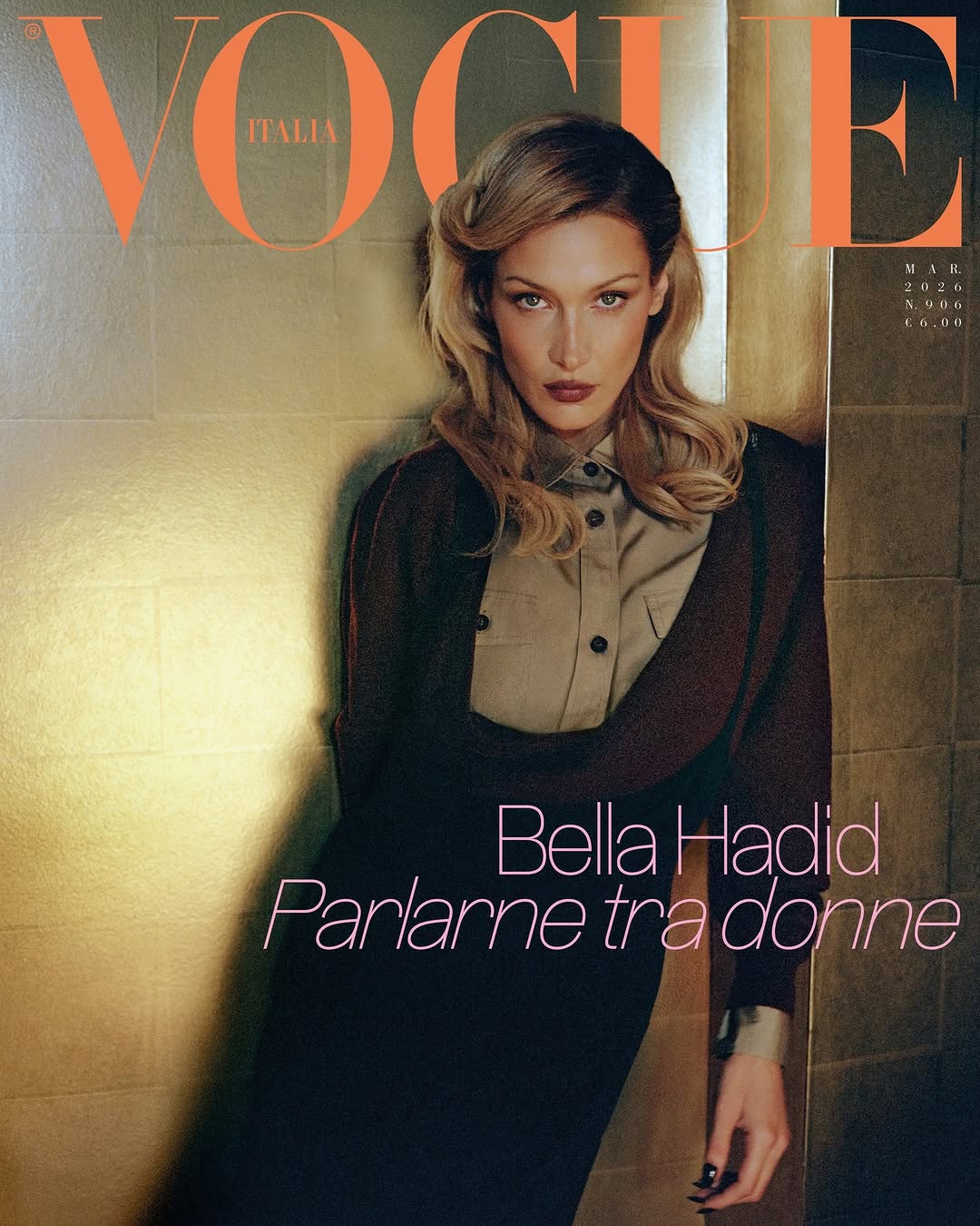 Bella Hadid wears #PradaSS26 in a recent issue of Vogue Italia. The editorial was photographed by Giancarla Coppola and styled by Masha Mandzuka. #PradaEditorials @bellahadid @vogueitalia @giancarla.