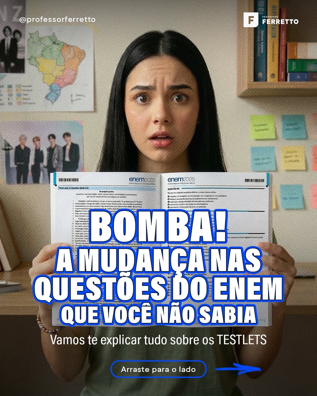 🚨 As questões do Enem vão mudar?! 🚨 Em 2025, o exame trouxe uma surpresa: um bloco de 5 questões baseadas em um único texto de 45 linhas. 🧐🧐 E agora o Inep avisou: isso vai continuar e deve che