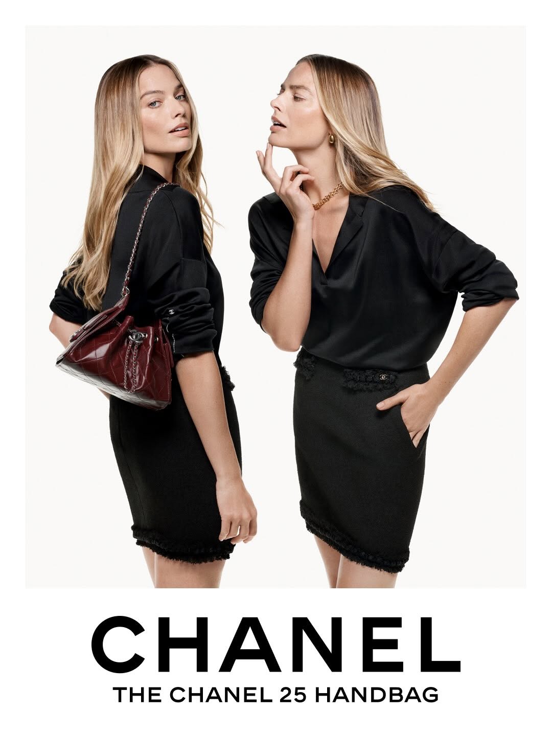Margot Robbie wears the CHANEL 25 handbag. See more at chanel.com #CHANEL25