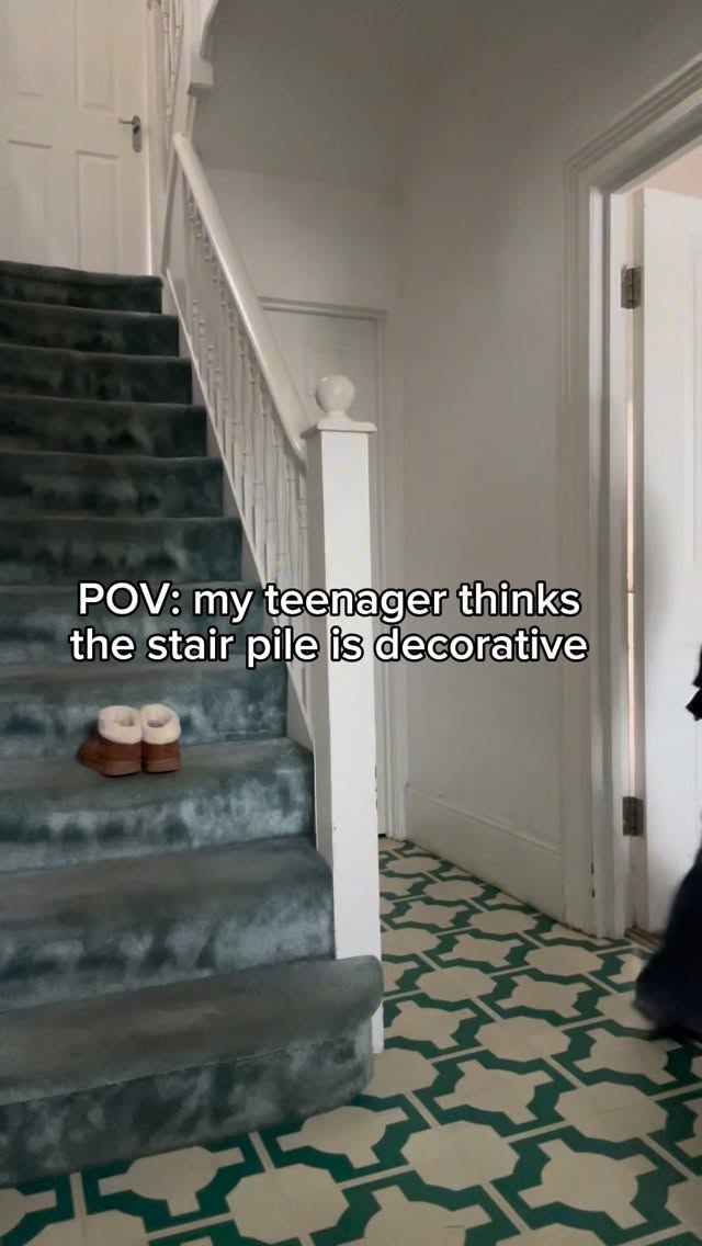 Thisβ¦ is never going up. Letβs face it. π
POV: I put things on the stairs and my teenager thinks itβs modern art. Tag a mum who knows the struggle. ππ