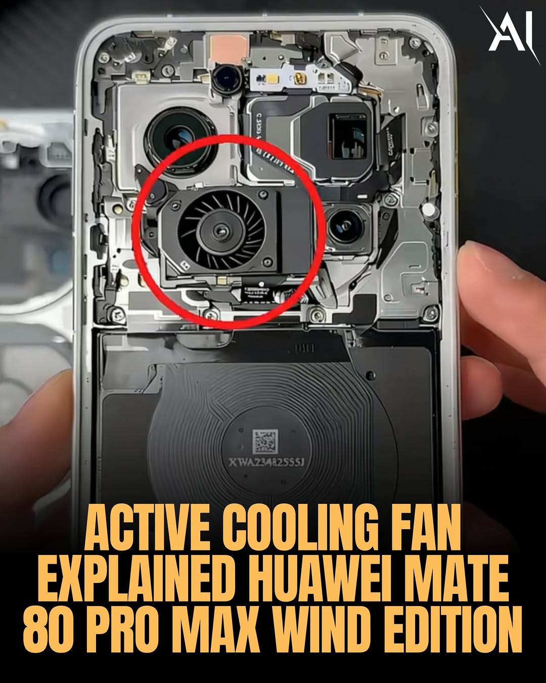 These vents house an active cooling fan placed inside the camera module. This setup is designed to control heat during heavy usage. The fan is expected to help the Kirin 9030 Pro chipset maintain perf