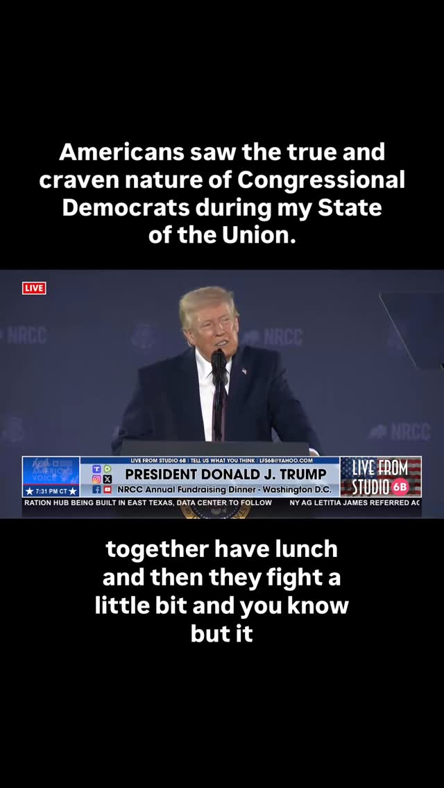@POTUS: “Americans saw the true and craven nature of Congressional Democrats during my State of the Union... They’re the party of fraudsters, criminals, radicals, illegal aliens, high taxes, and putti