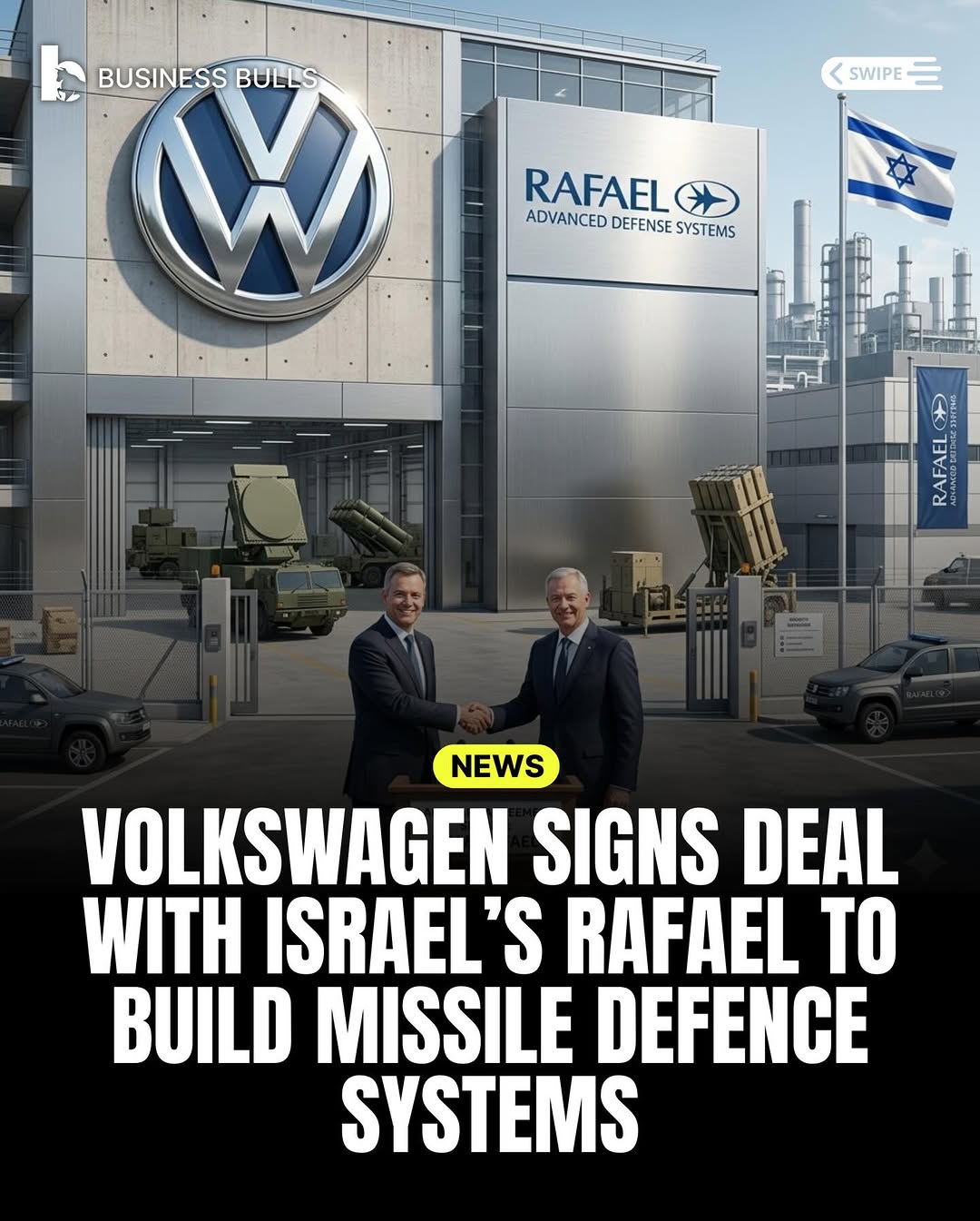 Volkswagen is exploring plans with Israelβs Rafael Advanced Defence Systems to repurpose its Osnabrueck factory. The proposal could transform the site from producing cars to making components for the