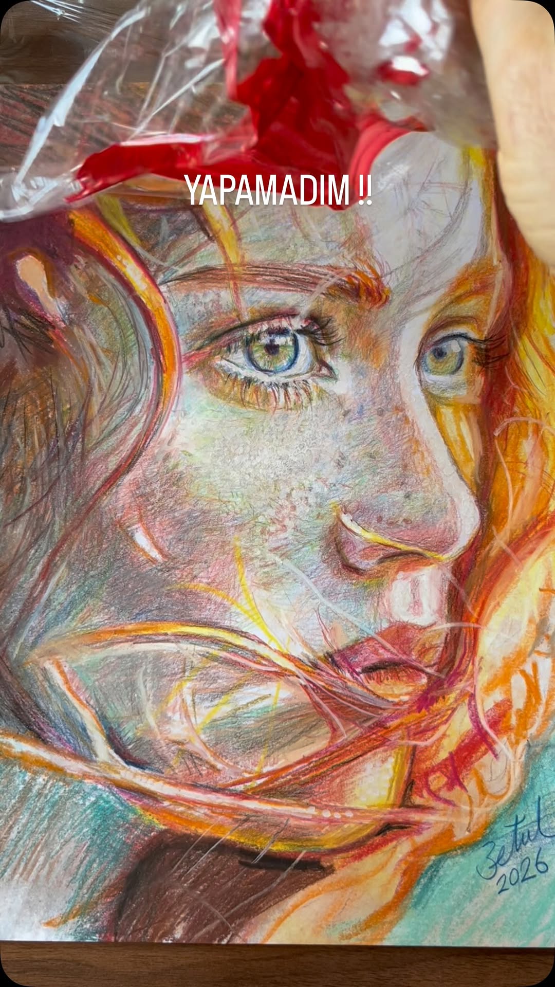 I ruined my masterpiece π’ #betulkavruk #portre #portraitart #pastelportrait #pastelportre