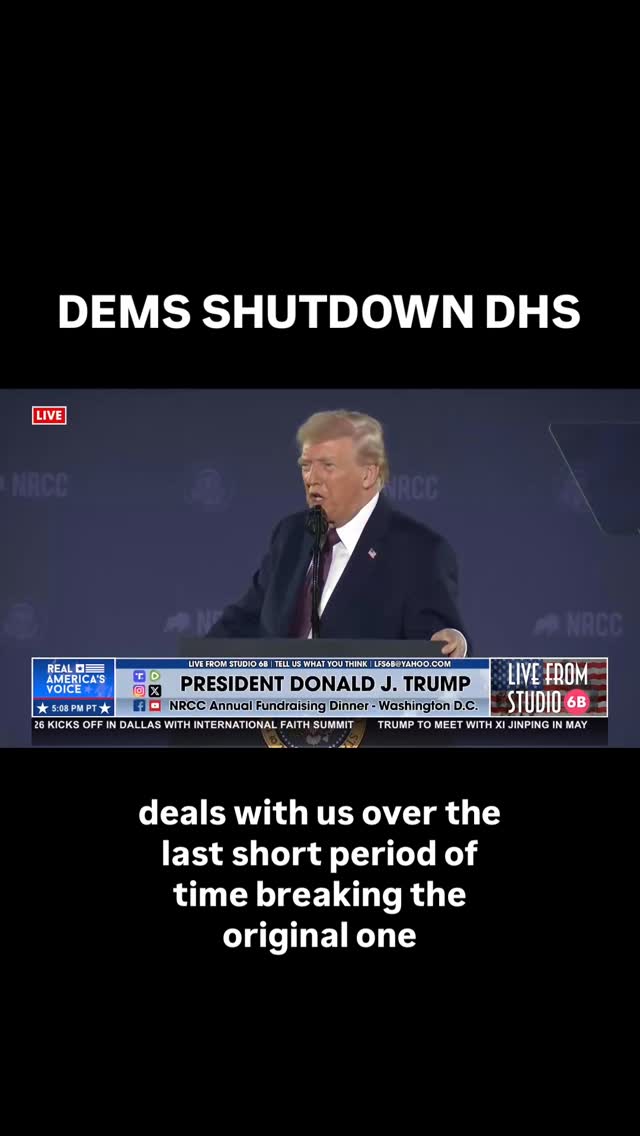 DEMS SHUTDOWN DHS “The Democrats have shut down the Department of Homeland Security in an attempt to return to open borders where criminals come in from all over the world...The TSA agents have been
