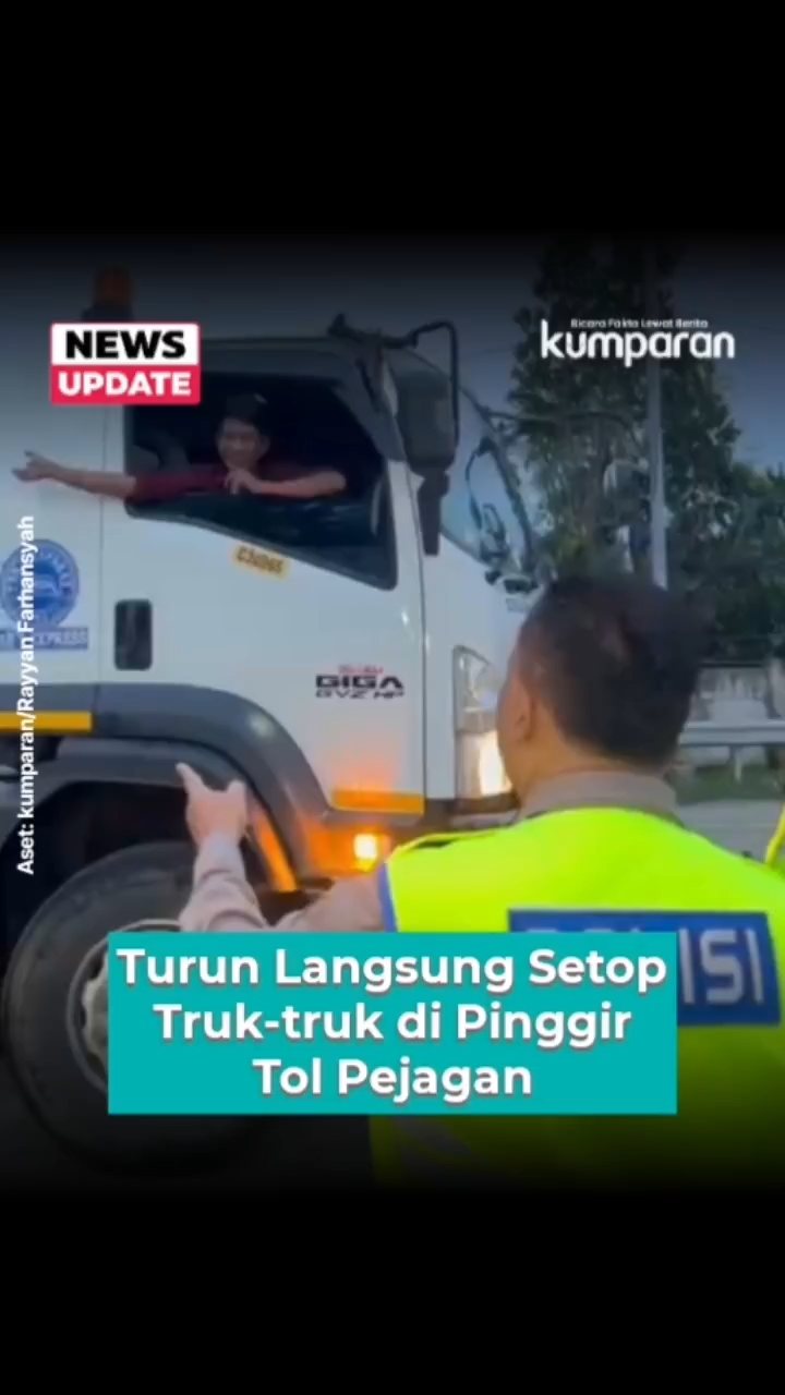 Kakorlantas Polri Irjen Agus Suryonugroho memantau langsung kondisi lalu lintas arus balik Lebaran 2026 di pintu Tol Pejagan, Jawa Tengah, Kamis (26/3). Agus sempat menegur sopir truk sumbu tiga yang