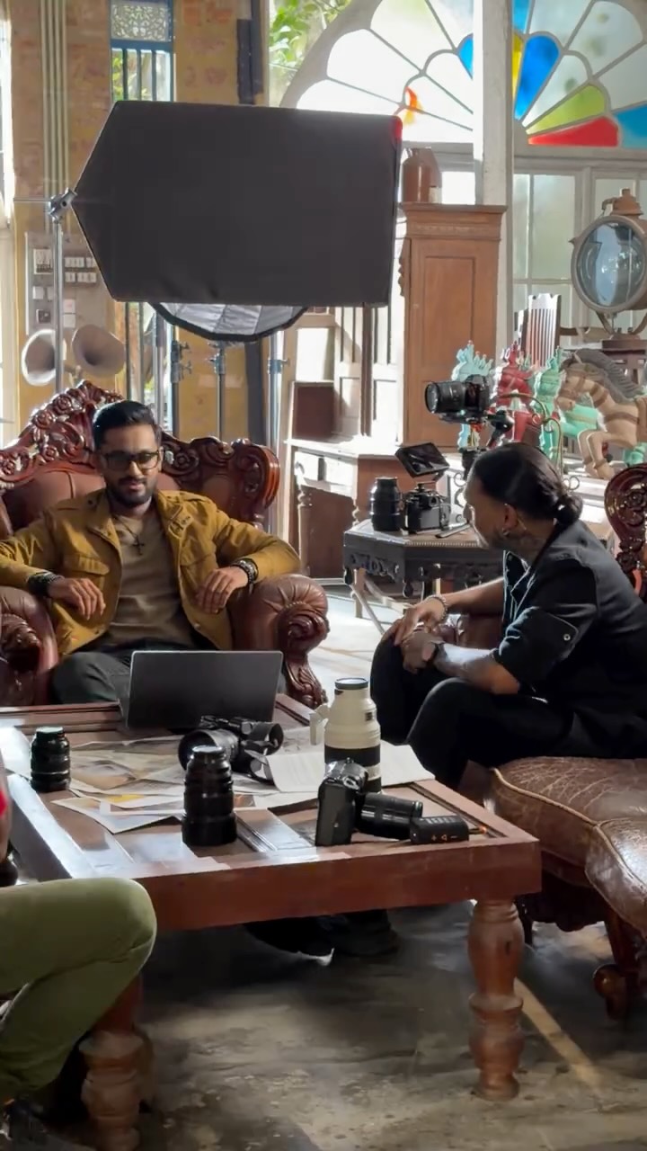 BTS of Mandodari Out on YouTube now ! Made it in front of a camera with Sajitha Ayiya and Buvi Akki Enjoyed every bit of it, thank you for having me ❤️ #onedineth #weddingphotographer #mandodari #mu