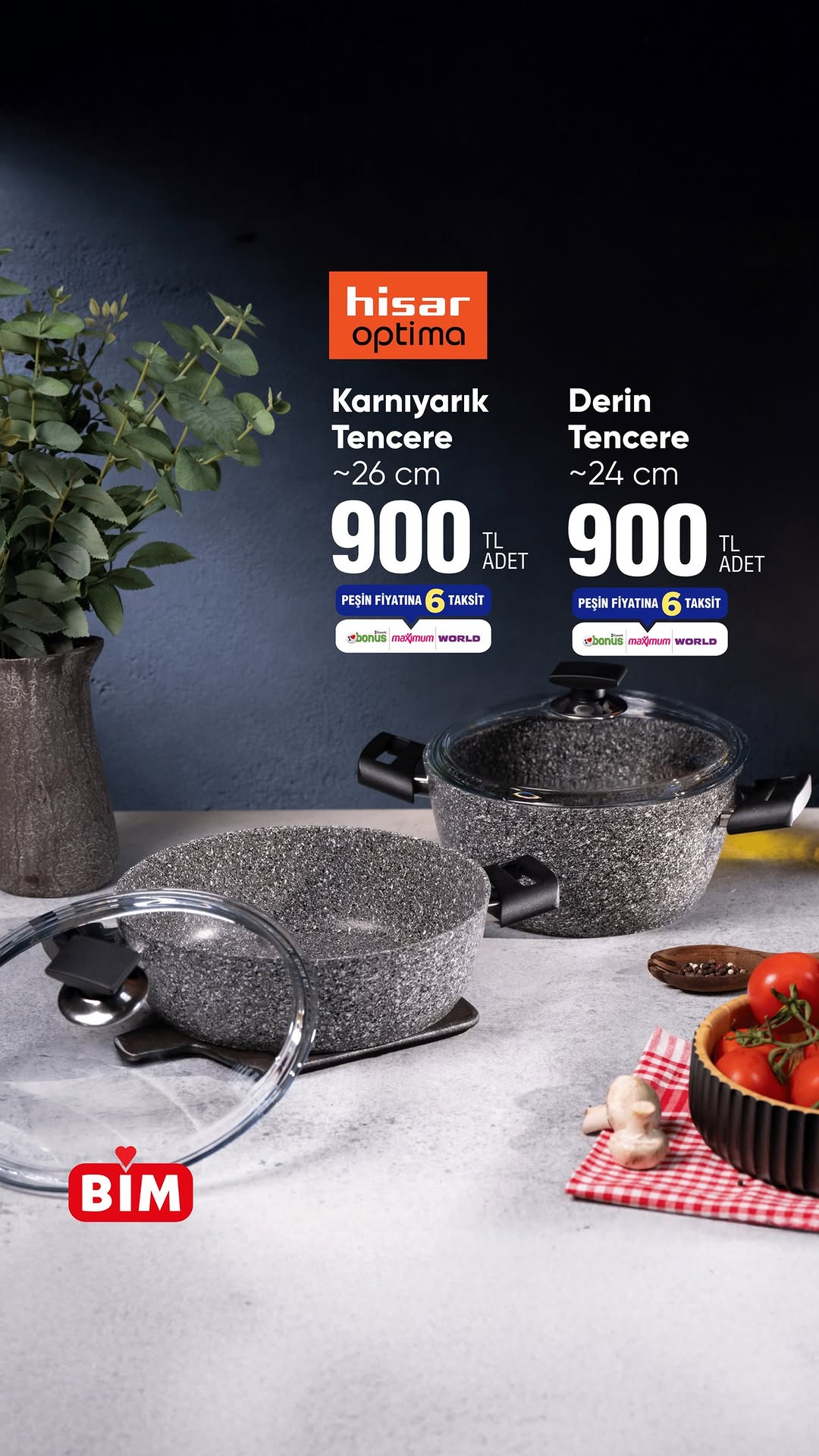Hisar Optima Karnıyarık Tencere 900 TL, Derin Tencere 900 TL fiyatıyla 27 Mart Cuma'dan itibaren mağazalarımızda. #BİM #BİMAktüel #CumaAktüel