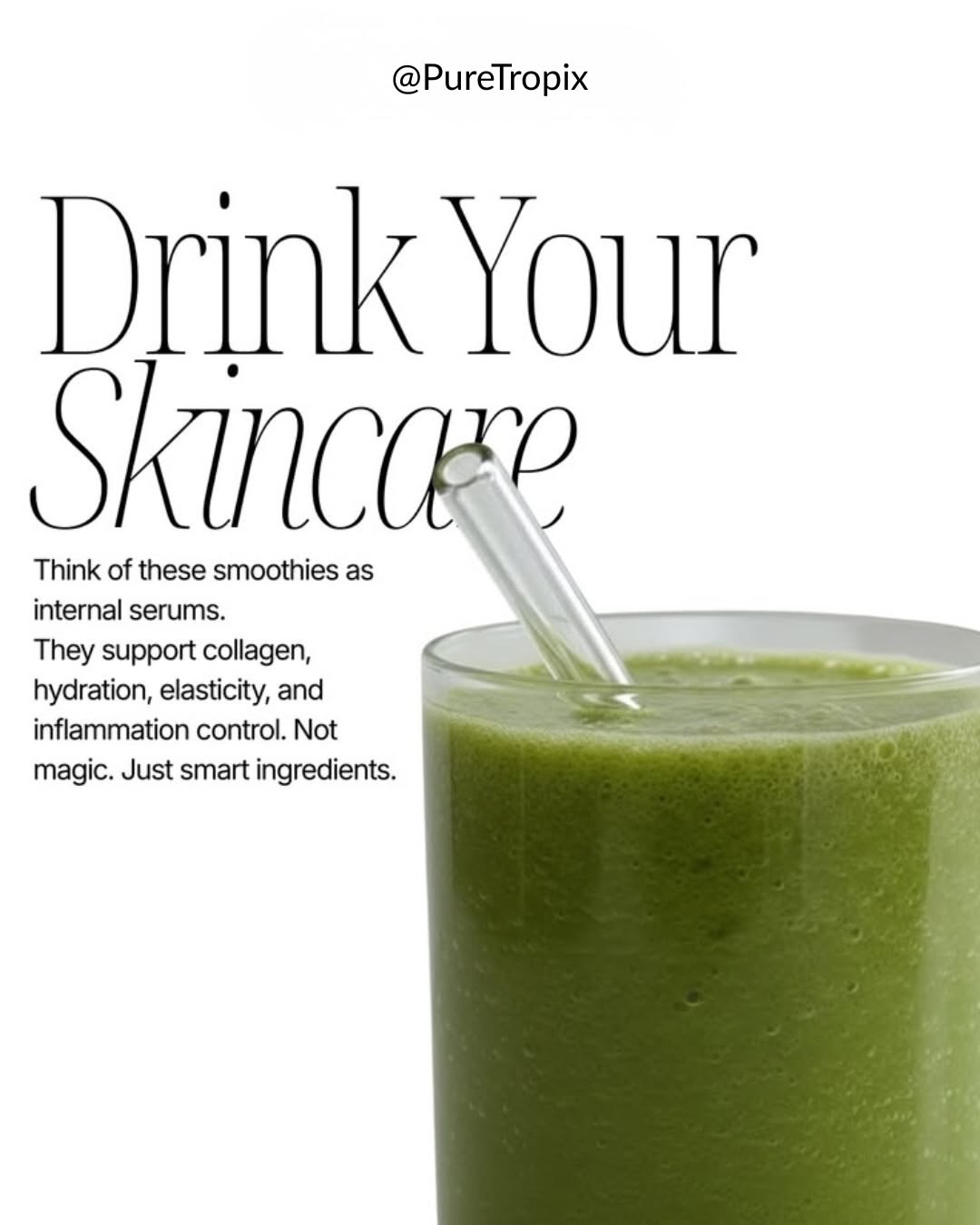 Instead of buying another product, what if we supported our skin internally? #skincare #smoothie #mentalwellness #wellbeing #fyp