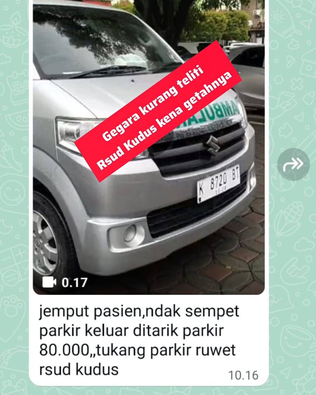 Kronologi Kejadian Berdasarkan hasil klarifikasi yang telah dilakukan antara managemen, pengelola parkir dan koordinator sopir ambulance, diketahui bahwa kejadian tersebut terjadi akibat adanya kesala