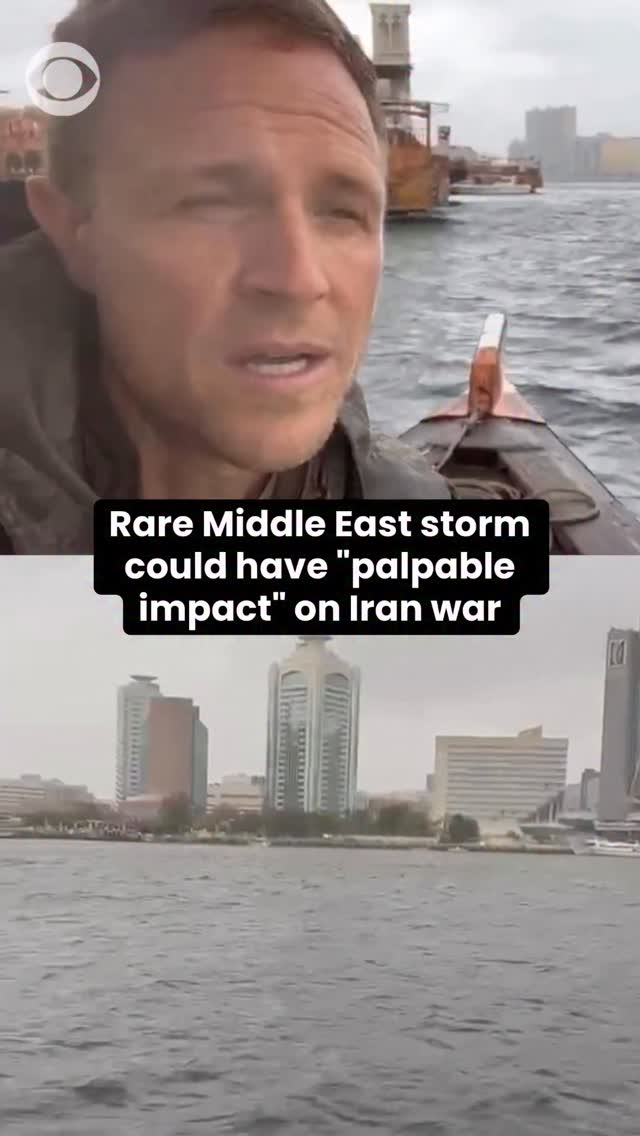 A rare storm hitting the Middle East could have a "palpable impact" on the war in Iran, analysts tell CBS News' @saychrislive. The "very uncharacteristic" weather system could bring heavy rain and s