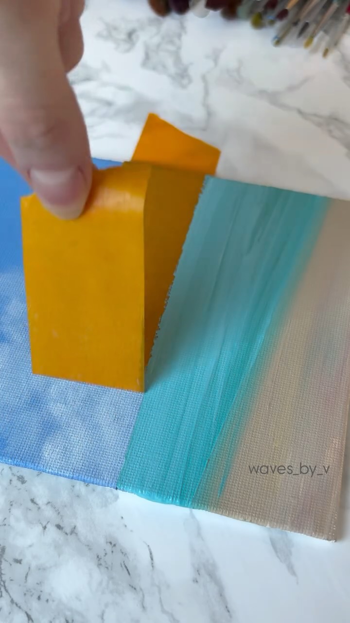“Weightless Shore“ 🐚 Easy Painting Idea for Beginners 13,5x18 cm 5‘×7‘ - - - - - - - - - - #paintingtutorial #easyart #paintingideas #howtopaint #canvas