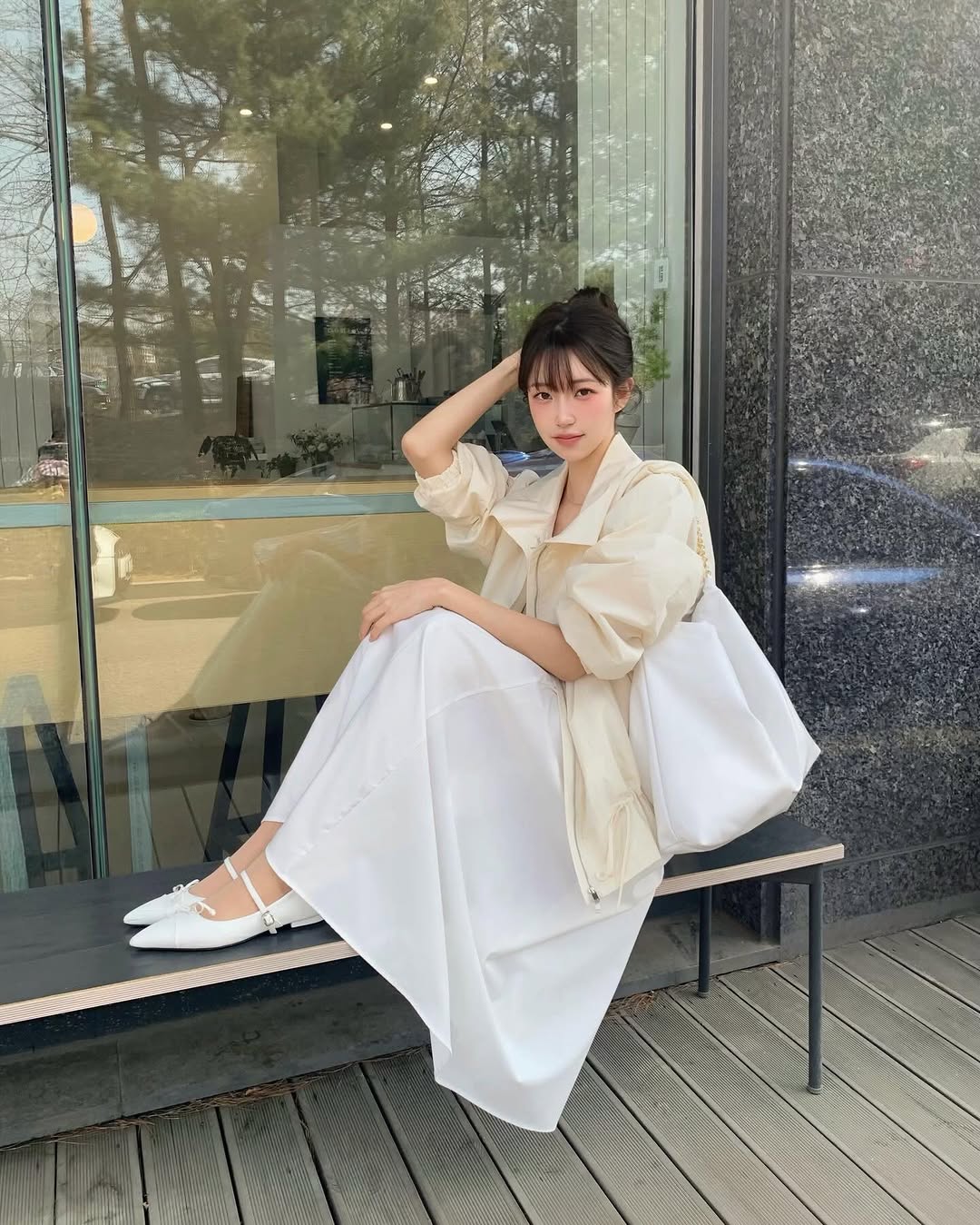 엄마랑 판교 데이트 დ 요즘 날씨 너무 좋죠 ….🫧 카페는 세로브예요 🤍 #온앤온#뤼드유제니#셰리오브