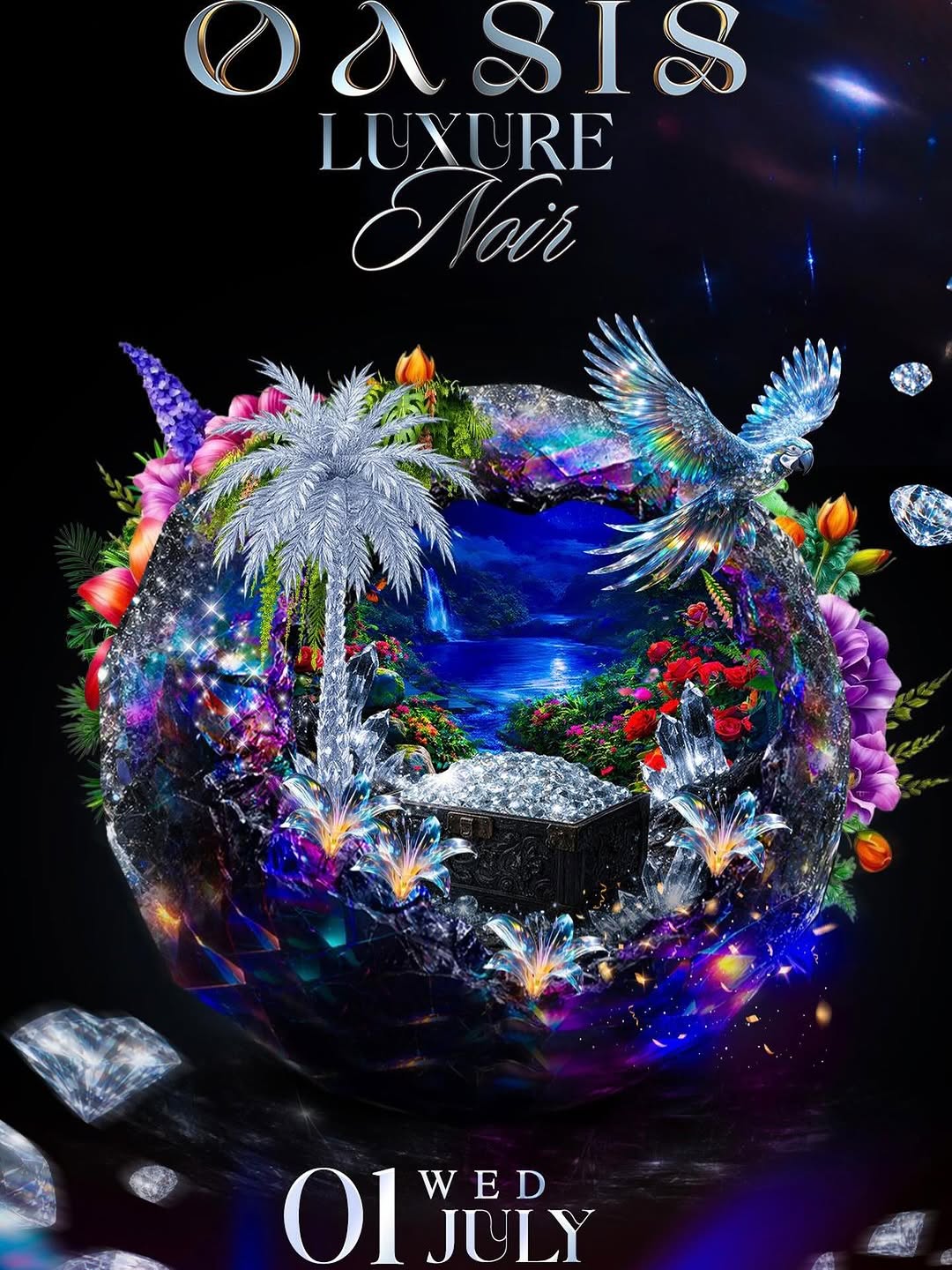 Enter the realm of ⚫️💎OASIS ✨💎⚫️ where luxury meets the night, elegance meets mystery and luxury drips in every detail… Welcome to Luxure Noire a night of opulence, allure, and unforgettable energy.