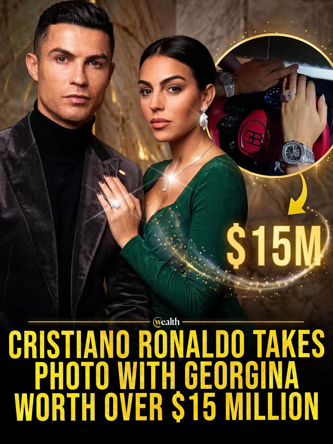 One dinner-date photo packed $16.5 million into one frame 💎🏎 In a recent photo, Cristiano Ronaldo and Georgina Rodriguez folded a hypercar, diamond watches, and a 37-carat ring into a single intimat